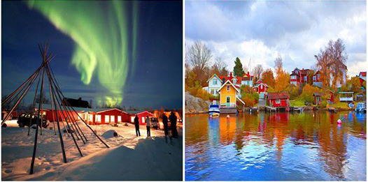 Suécia Aurora boreal e o clima na Suécia